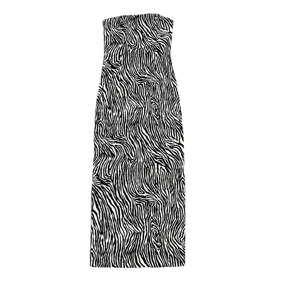 Jessica McClintock For Gunne Sax Women's Size 5 Strapless Maxi Dress zebra - Picture 5 of 8